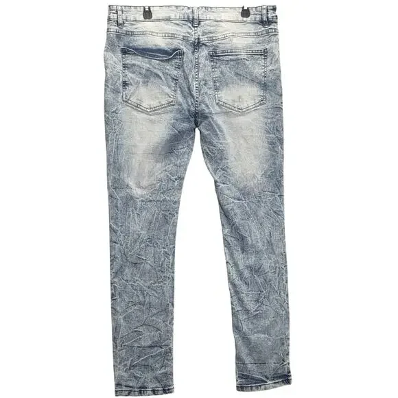 Road Narrows NYC Mens Drip Savage Distressed Denim Skinny Slim Jeans - Picture 2 of 8